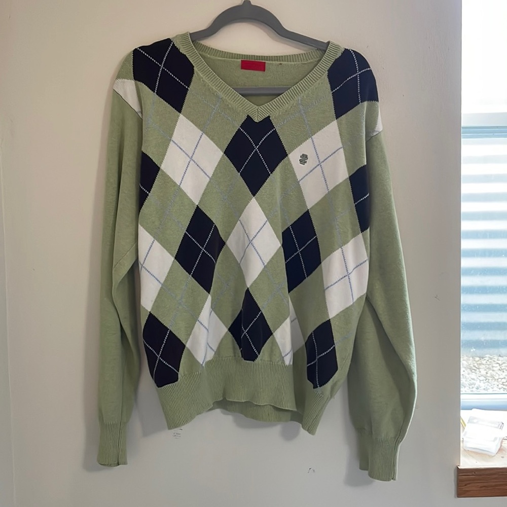 Green Argyle Sweater